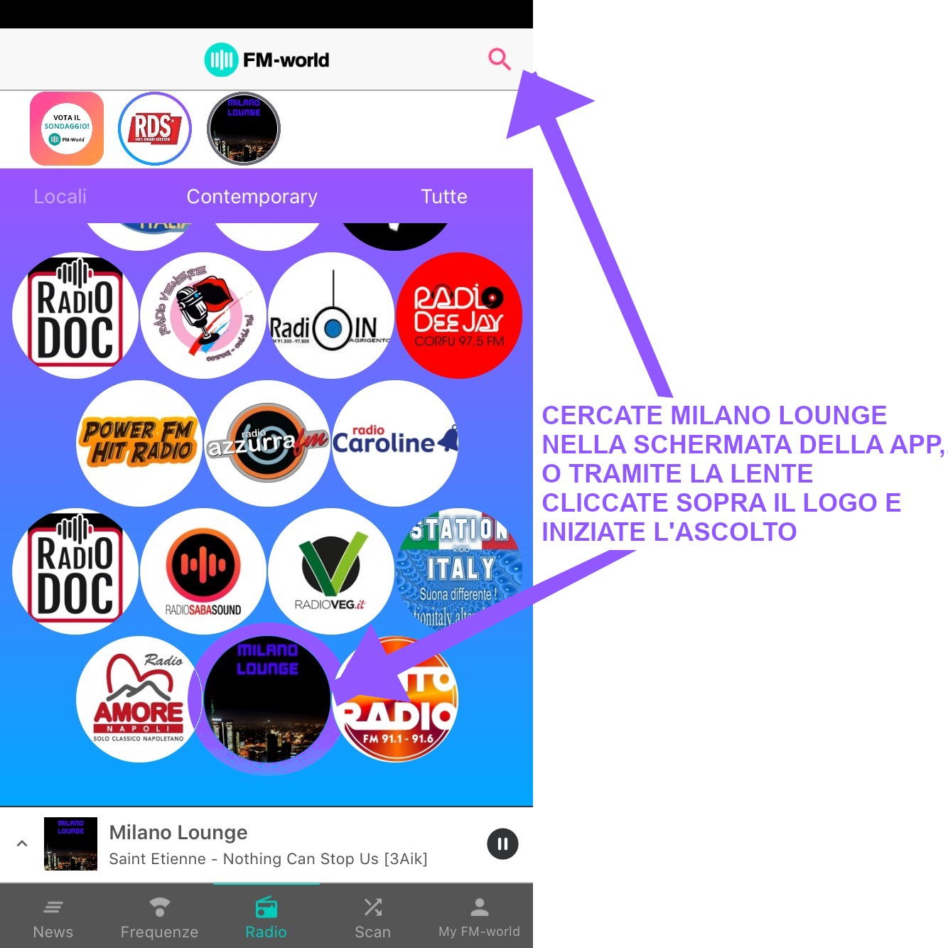 Da oggi Milano Lounge è anche sulla app FM-World, salvatela tra i preferiti e ascoltateci ovunque